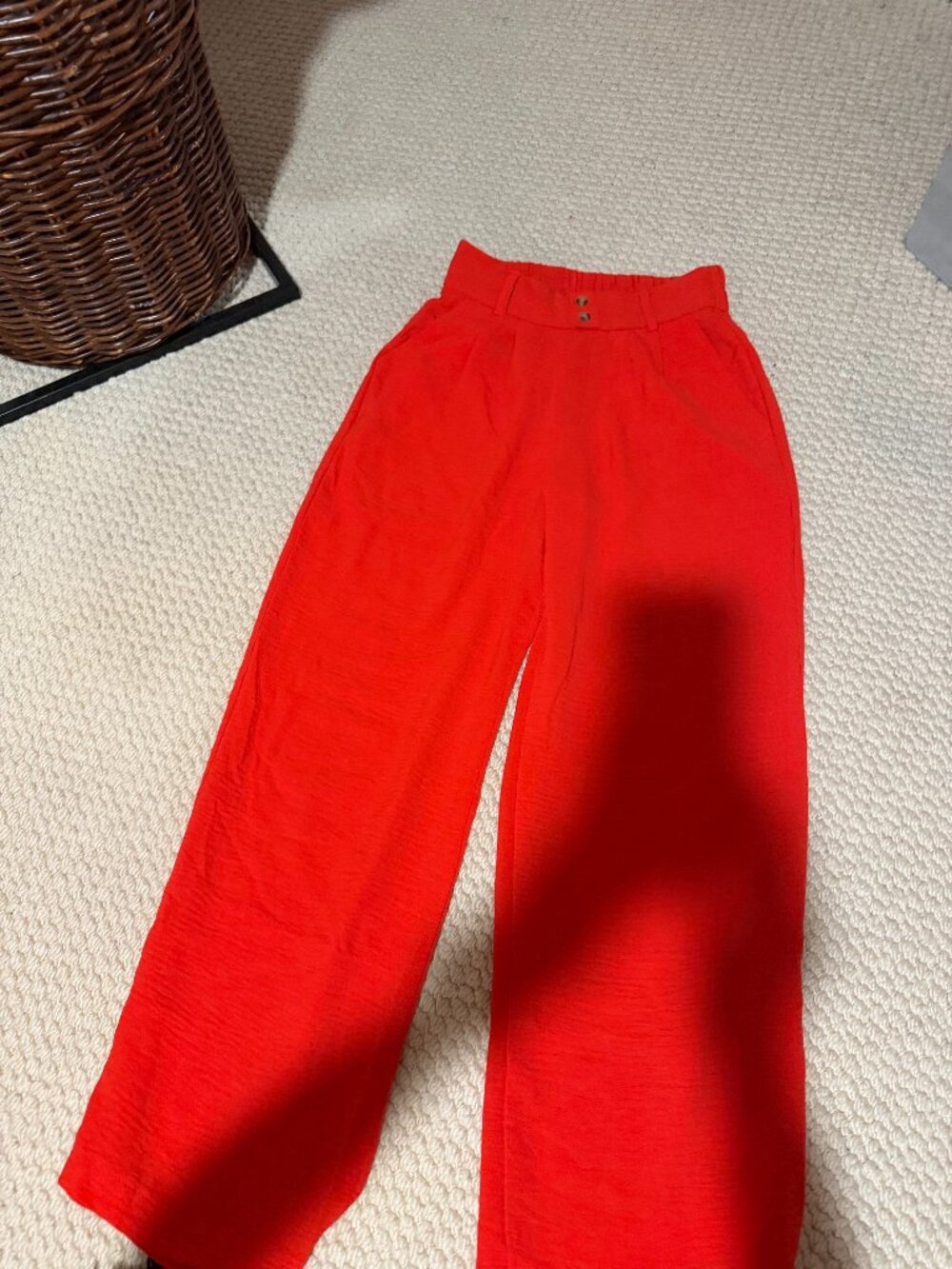 Red work trouser pants